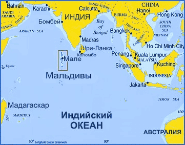 Мальдивы на карте